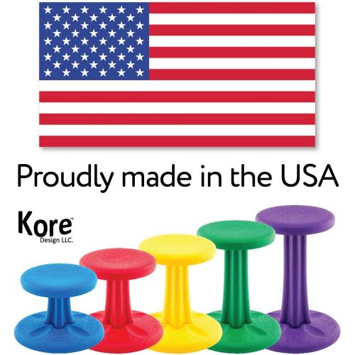  [아마존베스트]KORE DESIGN LLC Kore Wobble Chair - Flexible Seating Stool for Classroom, Elementary School, ADD/ADHD - Made in USA - Junior- Age 8-9, Grade 3-4, Black (16in)