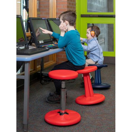  [아마존베스트]KORE DESIGN LLC Kore Wobble Chair - Flexible Seating Stool for Classroom, Elementary School, ADD/ADHD - Made in USA - Junior- Age 8-9, Grade 3-4, Black (16in)