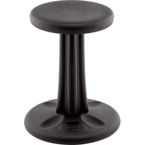  [아마존베스트]KORE DESIGN LLC Kore Wobble Chair - Flexible Seating Stool for Classroom, Elementary School, ADD/ADHD - Made in USA - Junior- Age 8-9, Grade 3-4, Black (16in)