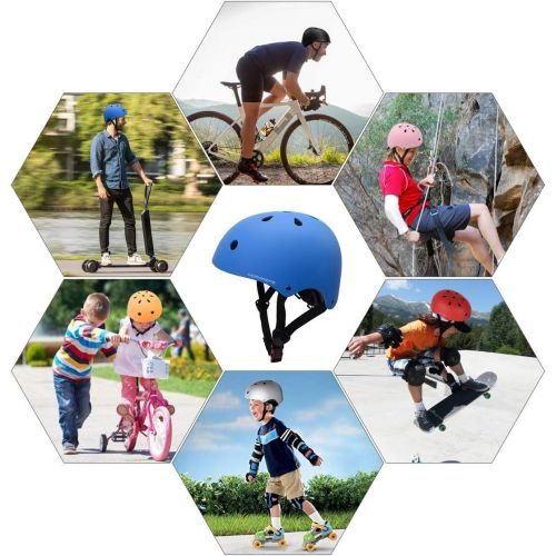  KORIMEFA Skateboard Bike Helmet CPSC Certified for Kids Youth Adult Adjustable Lightweight Multi-Sport Roller Skating Cycling Scooter Inline Skating Rollerblading Longboard for Men