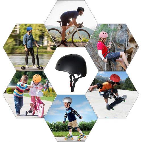  KORIMEFA Skateboard Helmet,Adjustable Teens Helmet for Boys Girls,Lightweight Multi-Sport Adult Kids Bike Helmet Scooter Helmet,6 Colors