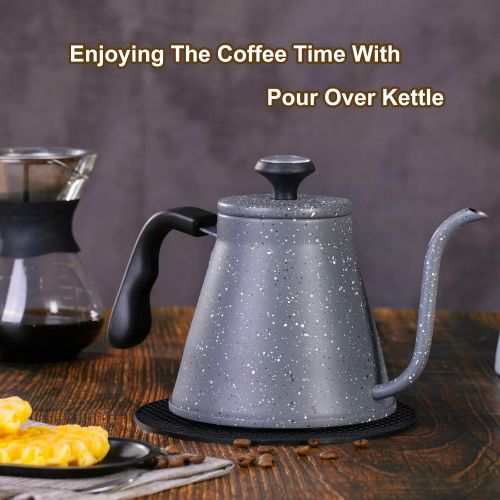  KOTEFFR Gooseneck Kettle for All Stovetops - 40oz/1.2L Coffee Kettle with Optimal Spout and Built-In Thermometer Pour Over Kettle with Premium Food Grade Stainless Steel for Health