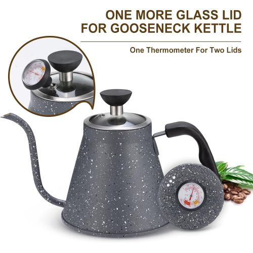  KOTEFFR Gooseneck Kettle for All Stovetops - 40oz/1.2L Coffee Kettle with Optimal Spout and Built-In Thermometer Pour Over Kettle with Premium Food Grade Stainless Steel for Health