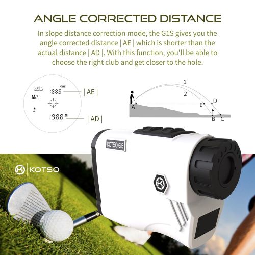  KOTSO Golf Rangefinder Slope Laser Range Finder Angle Golfing G1S