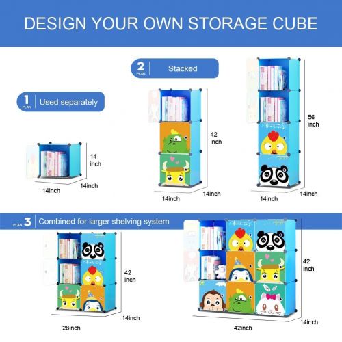  KOUSI Toy Organizer Toy Storage Portable Toy Organizers for Kids Children Toy Organizers and Storage Multifuncation Cube Storage Shelf Cabinet Bookcase Bookshelf, Capacious & Study