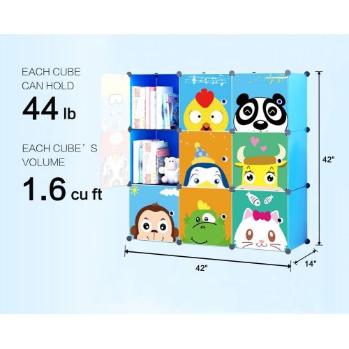  KOUSI Toy Organizer Toy Storage Portable Toy Organizers for Kids Children Toy Organizers and Storage Multifuncation Cube Storage Shelf Cabinet Bookcase Bookshelf, Capacious & Study