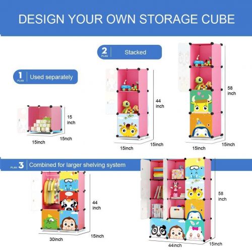  KOUSI Toy Organizer Toy Storage Portable Toy Organizers for Kids Children Toy Organizers and Storage Multifuncation Cube Storage Shelf Cabinet Bookcase Bookshelf, Capacious & Study