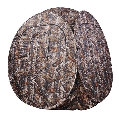  KOVAL Koval Inc. Pop Up Oval Ground Wood-Leaf Camouflage Hunting Blind Hub Style (Camo, Oval)