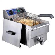 KOVAL INC. 10L Commercial Stainless Steel Electric Deep Fryer w/ Drain