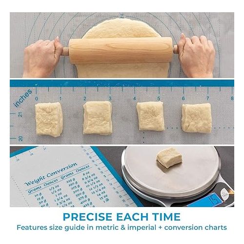  XXL SIZE Silicone Pastry Mat For Rolling Dough Non Slip Extra Large - 23,5'' x 31,5'' Dough Mat for Rolling - Rolling Mat For Dough with Measurements - Nonstick Fondant Mat - Large Silicone Baking Mat