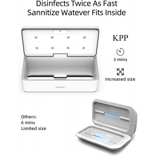  KPP UV Light Sanitizer, Phone Sanitizer UV Box UV Sterilizer Box for Smartphone Clinically Proven Kills Germs Viruses & Bacteria UV-C Light Disinfector 2021 New Gift for Family Men