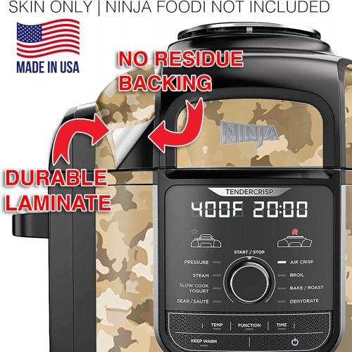  KRAFTD Wrap for Ninja Foodi 8 Quart - QT Accessories Cover Sticker - Wraps fit Deluxe Cooker Mdl: FD402 LP3 Desert Camo