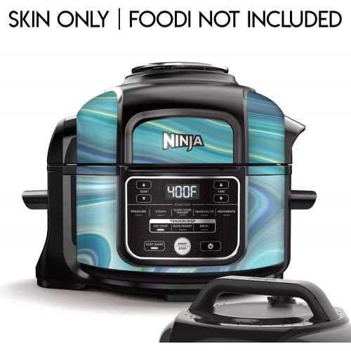  KRAFTD Wrap for Ninja Foodi 5 Quart - QT Accessories Cover Sticker - Wraps fit Deluxe Cooker Mdl: FD101 Aqua Blue Geode Swirl