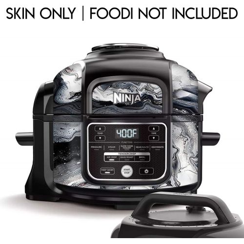  KRAFTD Wrap for Ninja Foodi 5 Quart - QT Accessories Cover Sticker - Wraps fit Deluxe Cooker Mdl: FD101 Black White Marble Swirl