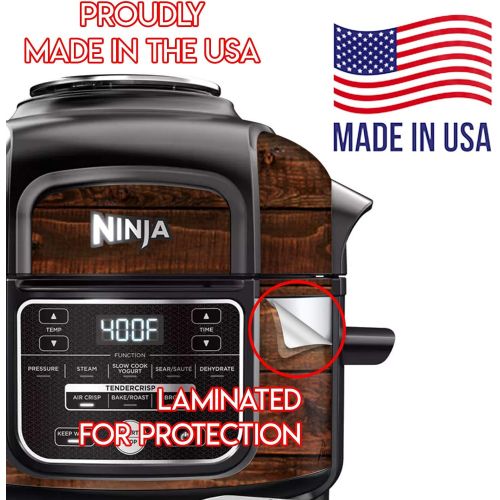  KRAFTD Wrap for Ninja Foodi 5 Quart - QT Accessories Cover Sticker - Wraps fit Deluxe Cooker Mdl: FD101 Distressed Dark Wood