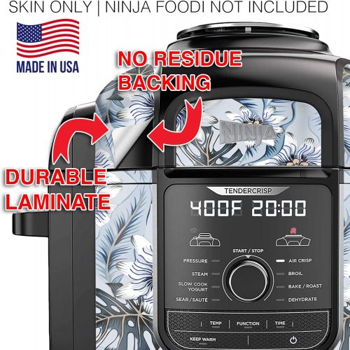  KRAFTD Wrap for Ninja Foodi 8 Quart - QT Accessories Cover Sticker - Wraps fit Deluxe Cooker Mdl: FD402 LP3 Tropical Paradise Blue Hue
