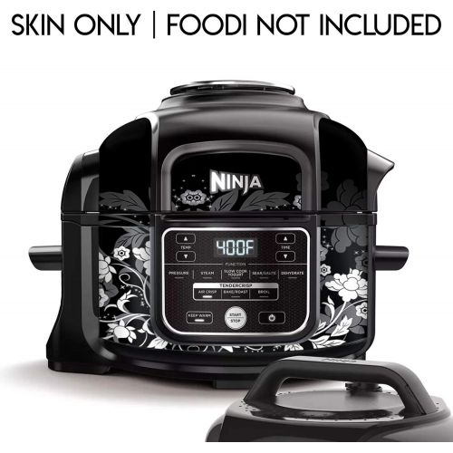  KRAFTD Wrap for Ninja Foodi 5 Quart - QT Accessories Cover Sticker - Wraps fit Deluxe Cooker Mdl: FD101 Black White Floral