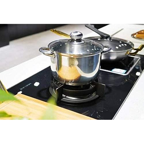  KRAMPAN 4-Quart Stockpot,Stainless Steel Soup Pasta Pot, Double Heatproof Handles, Non Toxic & Healthy, Easy Clean & Dishwasher Safe.