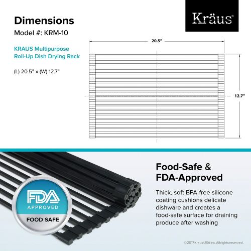  KRAUS Multipurpose Over Sink Roll-Up Dish Drying Rack by Kraus