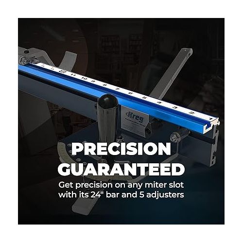  Kreg KMS7102 Table Saw Precision Miter Gauge System - Factory Calibrated - With Miter Gauge Fence & Bar - Miter Gauge for Table Saw