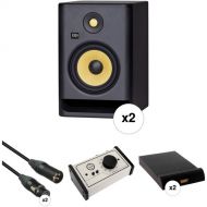 KRK G4 ROKIT 7 Active Studio Monitor Kit with Passive Monitor Controller, Cables, and Foam Speaker Pads
