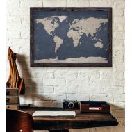 KRMaps World Map Poster Print | Executive Style Modern | Map Decor | Uncustomized