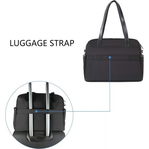  [아마존 핫딜]  [아마존핫딜]KROSER Laptop Tote Bag 15.6 Stylish Shoulder Bag Water-Repellent Large Travel Bag with RFID Pockets for Work/Business/School/College/Women-Black
