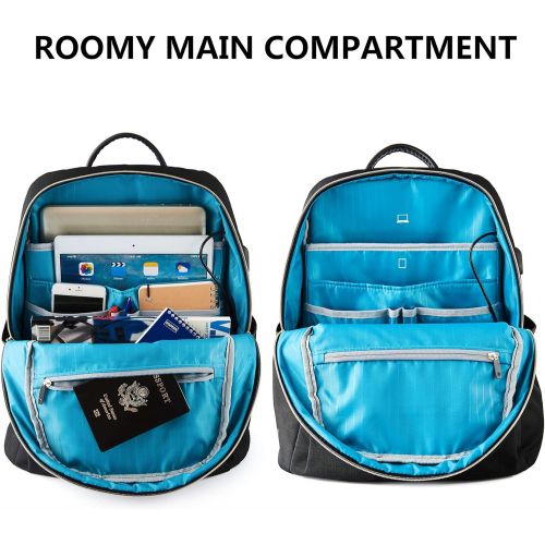  [아마존 핫딜]  [아마존핫딜]KROSER Laptop Backpack 15.6 Inch Fashion School Computer Backpack Water-Repellent Nylon Casual Daypack with USB Charging Port for Travel/Business/College/Women/Men-Black