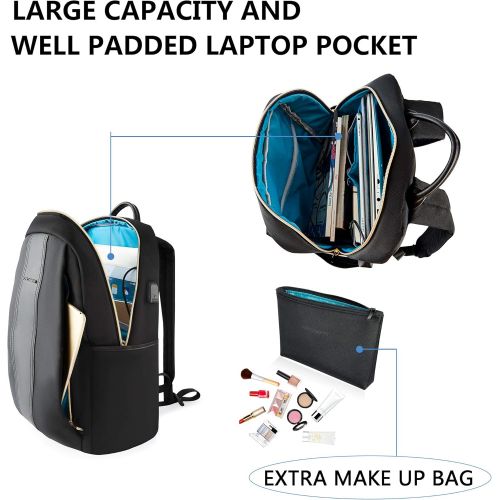  [아마존 핫딜]  [아마존핫딜]KROSER Laptop Backpack 15.6 Inch Fashion School Computer Backpack Water-Repellent Nylon Casual Daypack with USB Charging Port for Travel/Business/College/Women/Men-Black