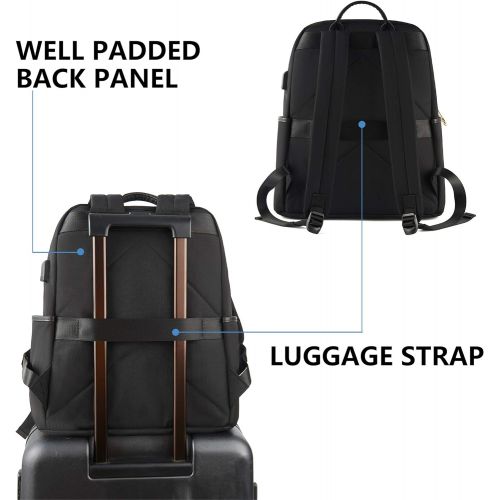  [아마존 핫딜]  [아마존핫딜]KROSER Laptop Backpack 15.6 Inch Fashion School Computer Backpack Water-Repellent Nylon Casual Daypack with USB Charging Port for Travel/Business/College/Women/Men-Black