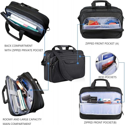  [아마존 핫딜]  [아마존핫딜]KROSER 18 Laptop Bag Premium Laptop Briefcase Fits Up to 17.3 Inch Laptop Expandable Water-Repellent Shoulder Messenger Bag Computer Bag for Travel/Business/School/Men/Women-Black