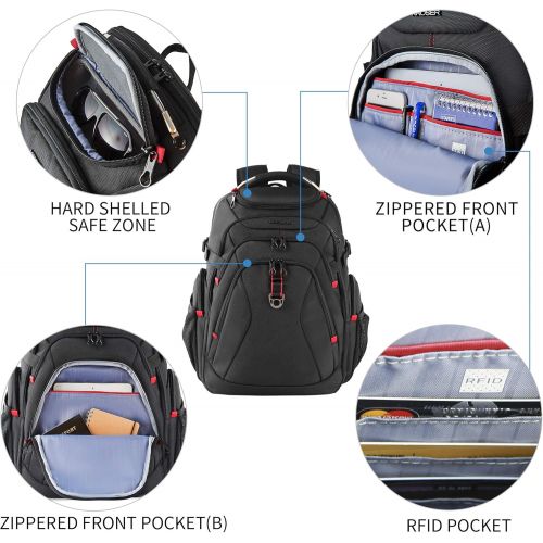  [아마존 핫딜] [아마존핫딜]KROSER Travel Laptop Backpack 17.3 Inch XL Heavy Duty Computer Backpack with Hard Shelled Saferoom RFID Pockets Water-Repellent Business College Daypack Stylish School Laptop Bag f