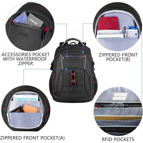  [아마존 핫딜] [아마존핫딜]KROSER Travel Laptop Backpack 17.3 Inch Large Computer Backpack Stylish College Backpack with USB Charging Port & RFID Pockets Water-Repellent Day pack for School/Business/Men/Wome