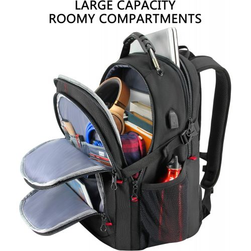  [아마존 핫딜] [아마존핫딜]KROSER Travel Laptop Backpack 17.3 Inch Large Computer Backpack Stylish College Backpack with USB Charging Port & RFID Pockets Water-Repellent Day pack for School/Business/Men/Wome