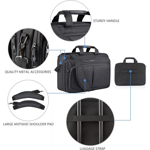  [아마존 핫딜] KROSER Laptop Bag 17.1 Upgraded Expandable Lightweight Briefcase for 17 Laptop Premium Business Work Bag Water-Repellent Messenger Bag with RFID Pockets for School/Travel/Women/Men