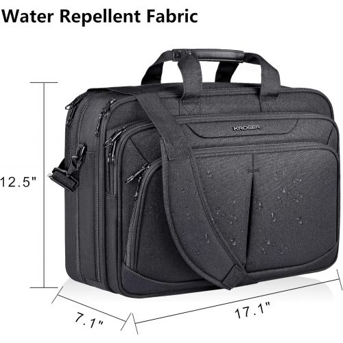  [아마존 핫딜] KROSER Laptop Bag 17.1 Upgraded Expandable Lightweight Briefcase for 17 Laptop Premium Business Work Bag Water-Repellent Messenger Bag with RFID Pockets for School/Travel/Women/Men