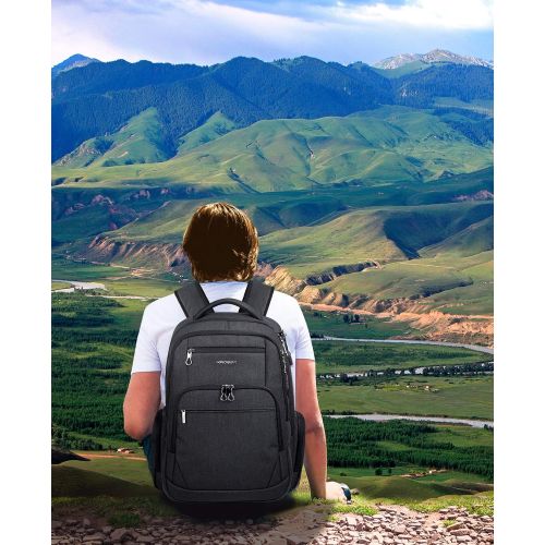  [아마존 핫딜]  [아마존핫딜]KROSER Schule Laptop Rucksack 15,6”-17,3 Grosser Wasserdicht Business Rucksack Taschen Reise Backpack Daypack Mit USB und RFID-Taschen fuer Herren/College/Manner/Frauen Schwarz MEHRW