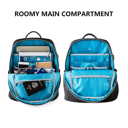  [아마존 핫딜]  [아마존핫딜]KROSER Laptop Rucksack 15,6 Zoll（39,6 cm） Schulrucksack Daypack Tagesrucksack Wasserabweisend Nylon Laptop Gepack Tablet mit USB-Ladeanschluss fuer College/Reisen/Frauen/Manner-Schw