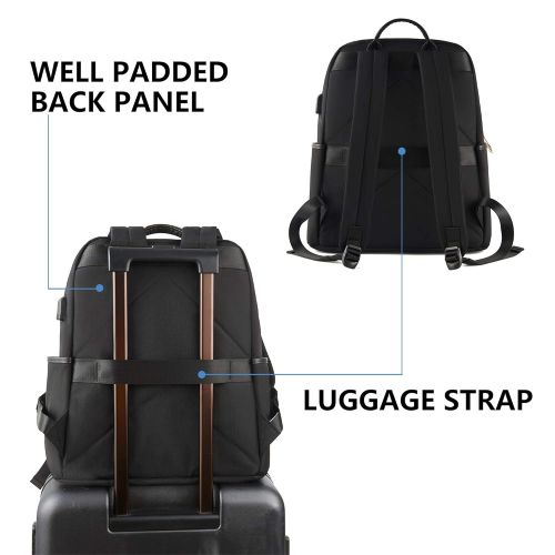  [아마존 핫딜]  [아마존핫딜]KROSER Laptop Rucksack 15,6 Zoll（39,6 cm） Schulrucksack Daypack Tagesrucksack Wasserabweisend Nylon Laptop Gepack Tablet mit USB-Ladeanschluss fuer College/Reisen/Frauen/Manner-Schw