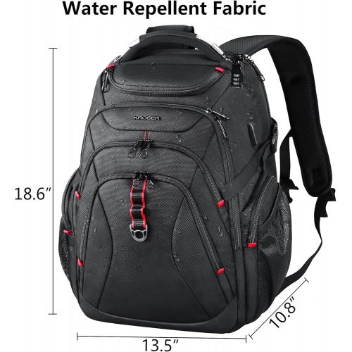  [아마존베스트]KROSER Travel Laptop Backpack 17.3 Inch XL Heavy Duty Computer Backpack with Hard Shell Saferoom RFID Pockets Water-Repellent Business College Daypack Stylish School Laptop Bag for