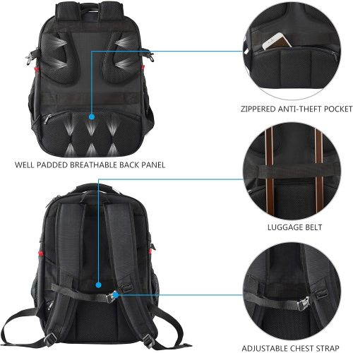  [아마존베스트]KROSER Travel Laptop Backpack 17.3 Inch XL Heavy Duty Computer Backpack with Hard Shell Saferoom RFID Pockets Water-Repellent Business College Daypack Stylish School Laptop Bag for