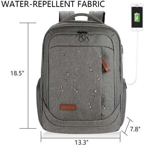 [아마존베스트]KROSER Laptop Backpack Large Computer Backpack Fits up to 17.3 Inch Laptop with USB Charging Port Water-Repellent School Travel Backpack Casual Daypack for Business/College/Women/M