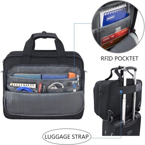  [아마존베스트]KROSER Rolling Laptop Bag Premium Wheeled Briefcase Fits Up to 17.3 Inch Laptop Water-Proof Overnight Roller Case Computer Bag with RFID Pockets for Travel/Business/School/Men/Wome