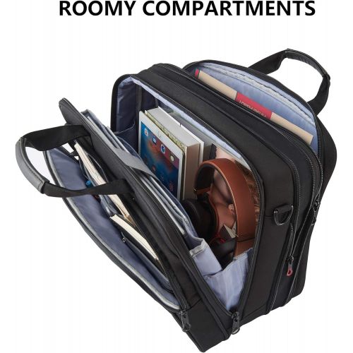  [아마존베스트]KROSER 18 Laptop Bag Premium Laptop Briefcase Fits Up to 17.3 Inch Laptop Expandable Water-Repellent Shoulder Messenger Bag Computer Bag for Travel/Business/School/Men/Women-Black