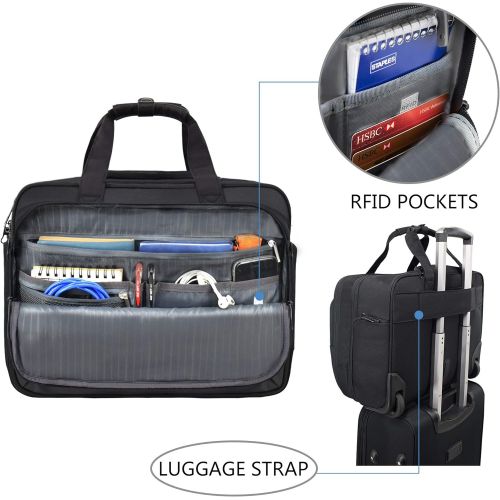  [아마존베스트]KROSER Rolling Laptop Briefcase Premium Laptop Bag Fits Up to 17.3 Inch Laptop Water-Repellent Wheeled Computer Bag Overnight Roller Case with RFID Pockets for Business/Travel/Scho