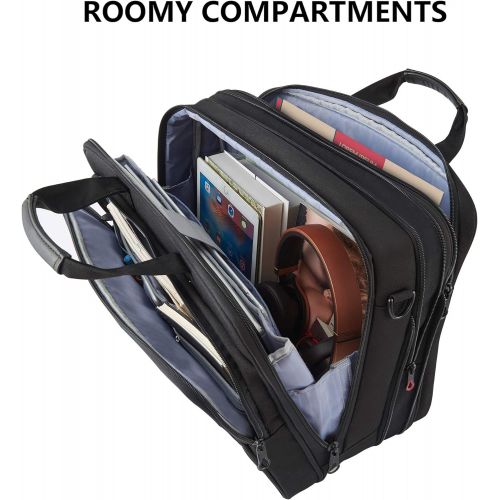  [아마존베스트]KROSER 18 Laptop Bag Expandable Laptop Briefcase Fits Up to 17.3 Inch Laptop Water-Repellent Shoulder Messenger Bag Computer Bag for Travel/Business/School/Men/Women-Black
