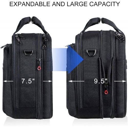  [아마존베스트]KROSER 18 Laptop Bag Expandable Laptop Briefcase Fits Up to 17.3 Inch Laptop Water-Repellent Shoulder Messenger Bag Computer Bag for Travel/Business/School/Men/Women-Black