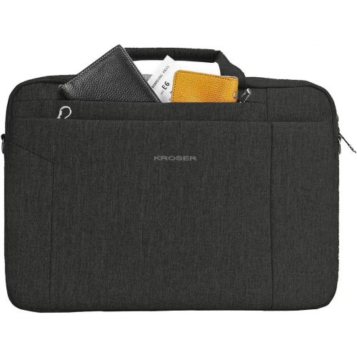  [아마존베스트]KROSER Laptop Bag 15.6 Inch Briefcase Shoulder Bag Water Repellent Laptop Bag Satchel Tablet Bussiness Carrying Handbag Laptop Sleeve for Women and Men-Charcoal Black