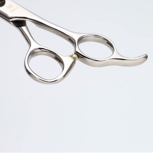  KRPENRIO 7.0 Professional Pet Straight Cut Dog Hair Trim Stainless Steel Scissors Pet Groomer Special Flat Shear (Color : Silver)