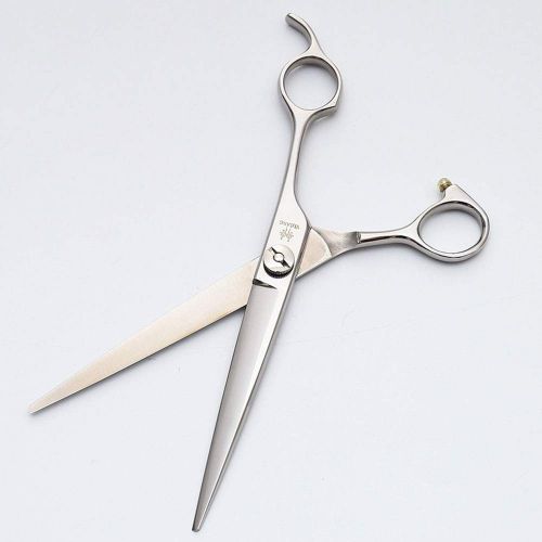  KRPENRIO 7.0 Professional Pet Straight Cut Dog Hair Trim Stainless Steel Scissors Pet Groomer Special Flat Shear (Color : Silver)